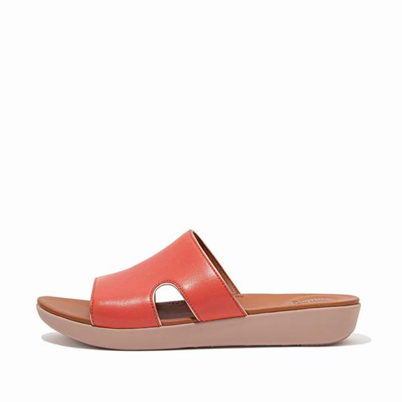 Mules Femme Fitflop H-Bar With Pop-Trim Corail Rose (ZSA189452)